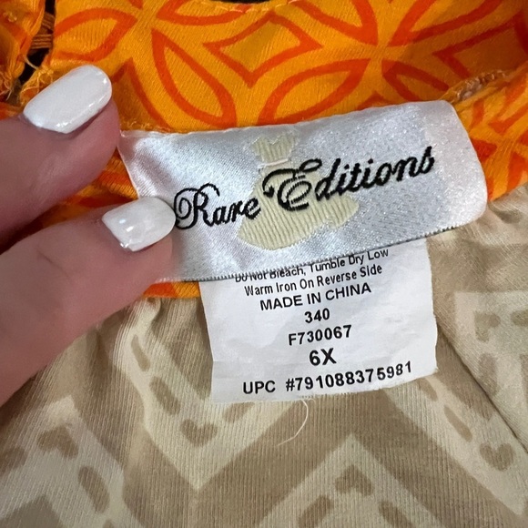 Rare Editions Pumpkin Zig Zag pattern girls dress size 6 - Picture 4 of 6